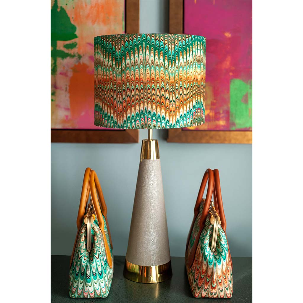 Saffron Plumes Velvet Lampshade