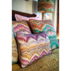 Dahlia Plumes Piped Medium Oblong Linen Cushion
