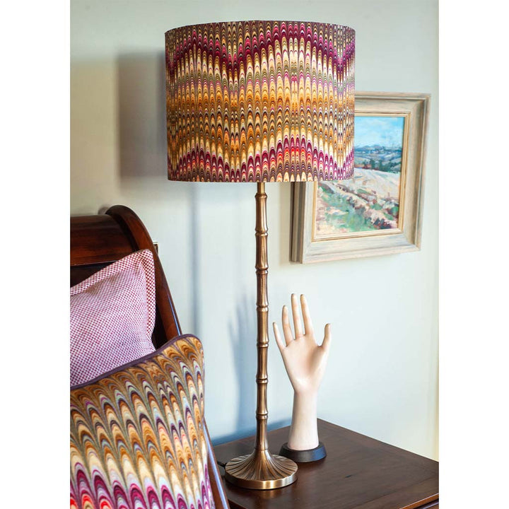 Dahlia Plumes Linen Lampshade