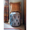 Ruched Wheat Veneer Square Velvet Cushion