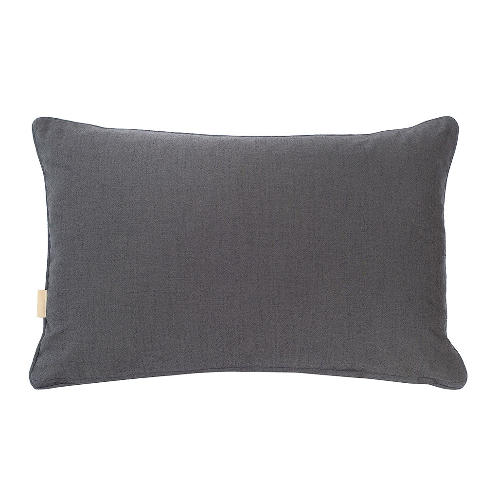 Azure Abstract Velvet Large Oblong Cushion