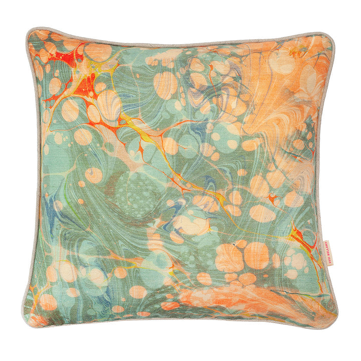 Fantasy Tapestry Marbled Linen Square Cushion