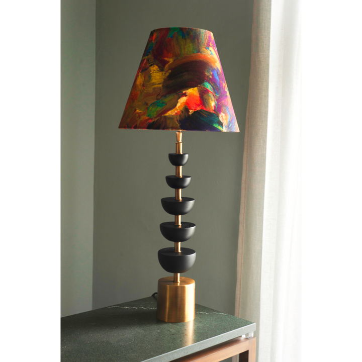 Candied Painterly Linen Cone Lampshade