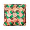 Emerald Marbled Cubes Cotton Cushion