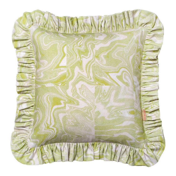 Ruffled Apple Marbled Geode Cotton Cushion