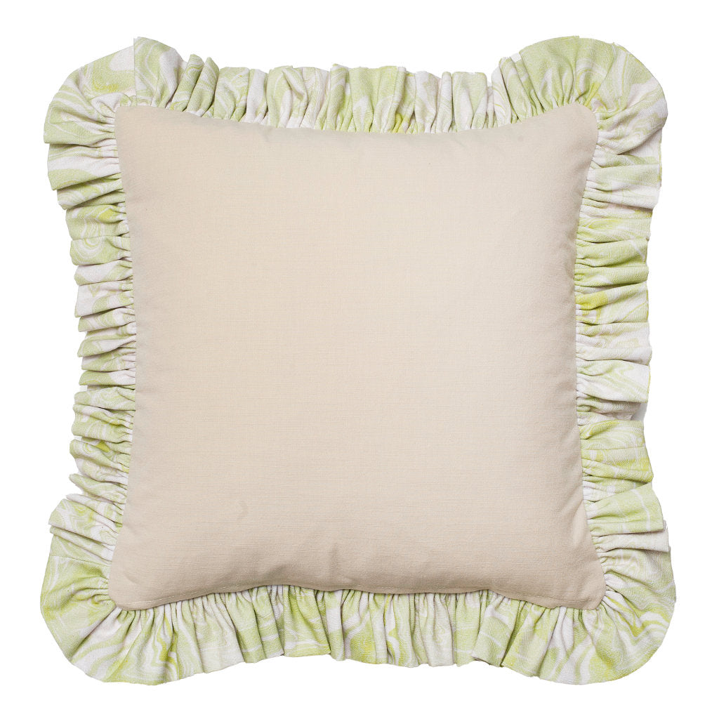 Ruffled Apple Marbled Geode Cotton Cushion