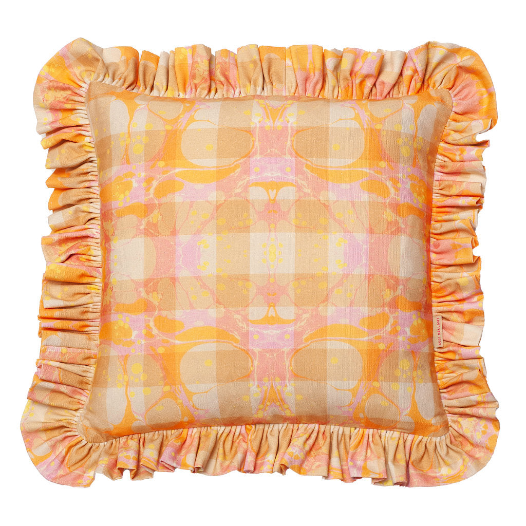 Ruffled Pastel Lauren Cotton Cushion