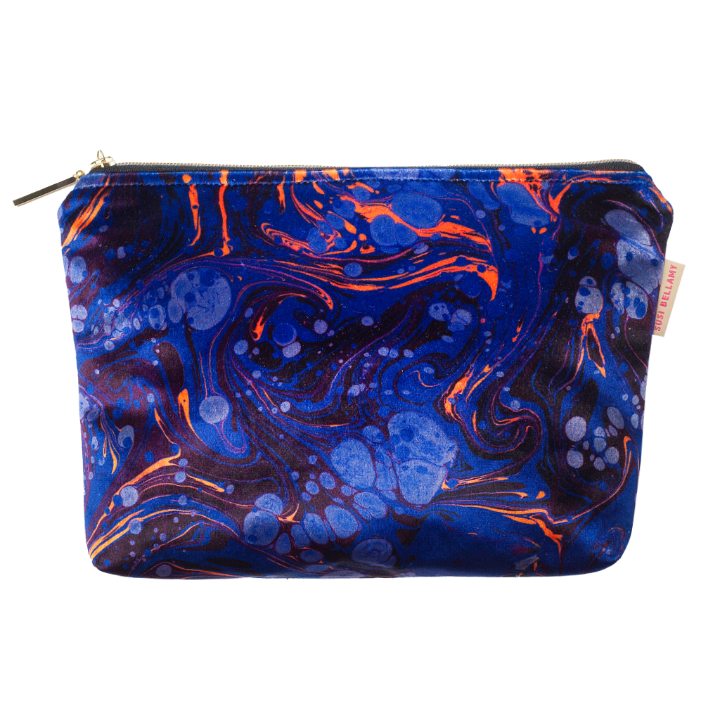 Sapphire Marbled Pouch