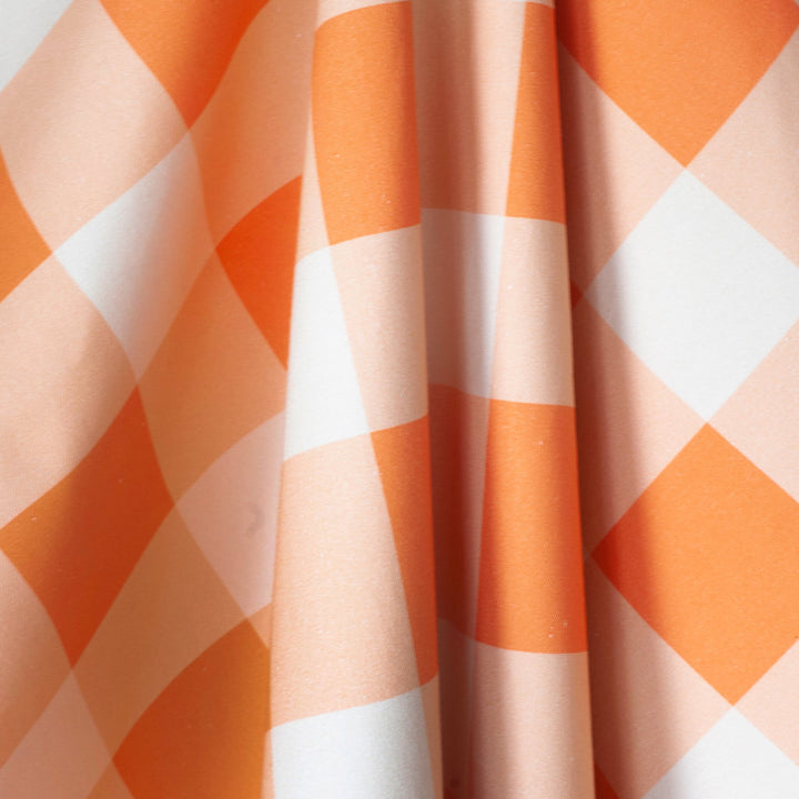 Orange Large Check Cotton Fabric