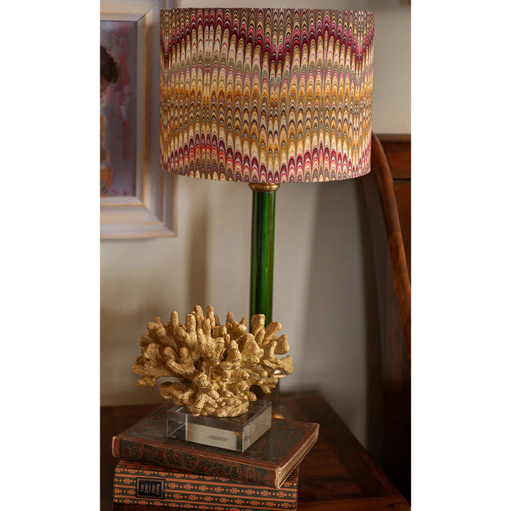 Dahlia Plumes Linen Lampshade