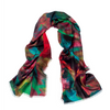 Emerald Painterly Silk Wool Scarf