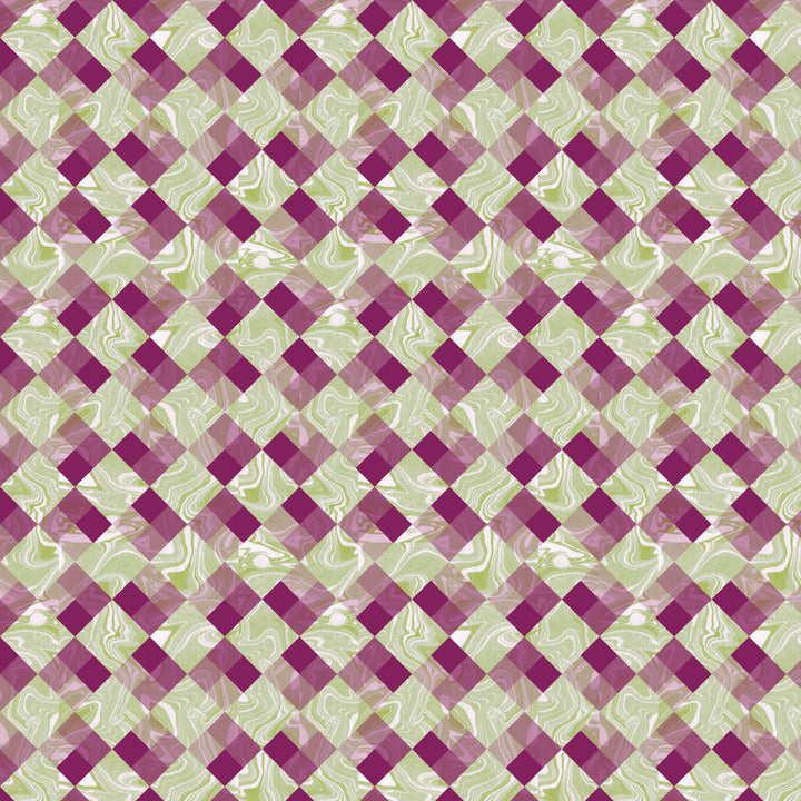 Grape Marbled Cubes Cotton Fabric