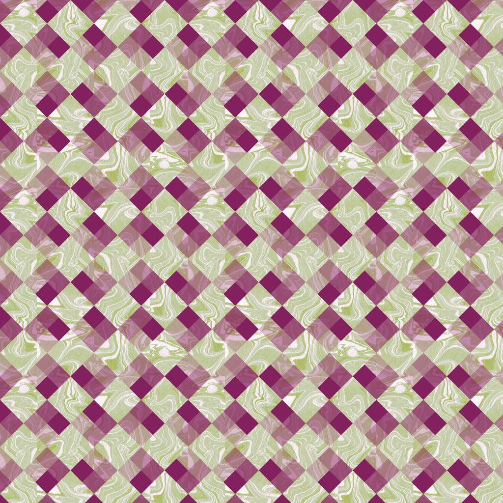 Grape Marbled Cubes Cotton Fabric