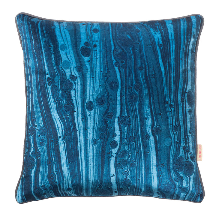 blue velvet cushion