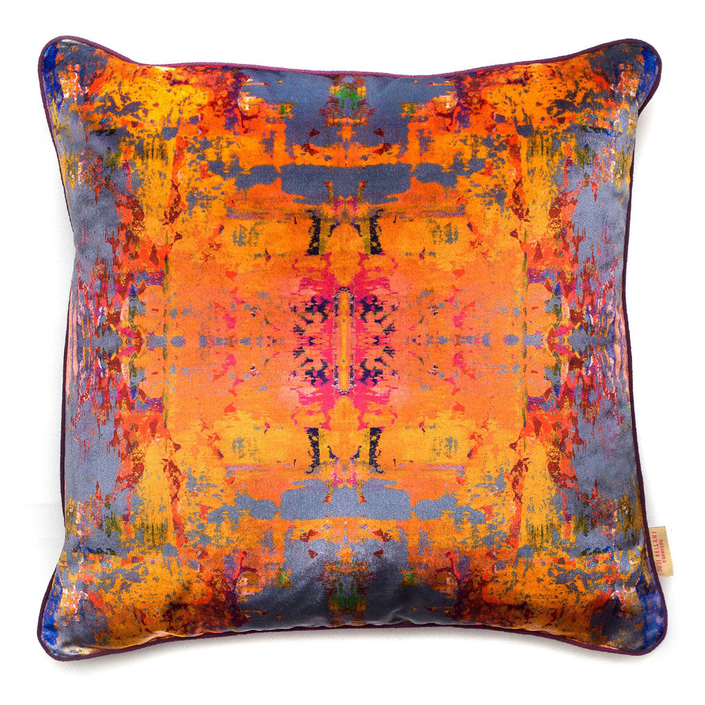 Lavender Stucco Kaleidoscope Abstract Velvet Square Cushion