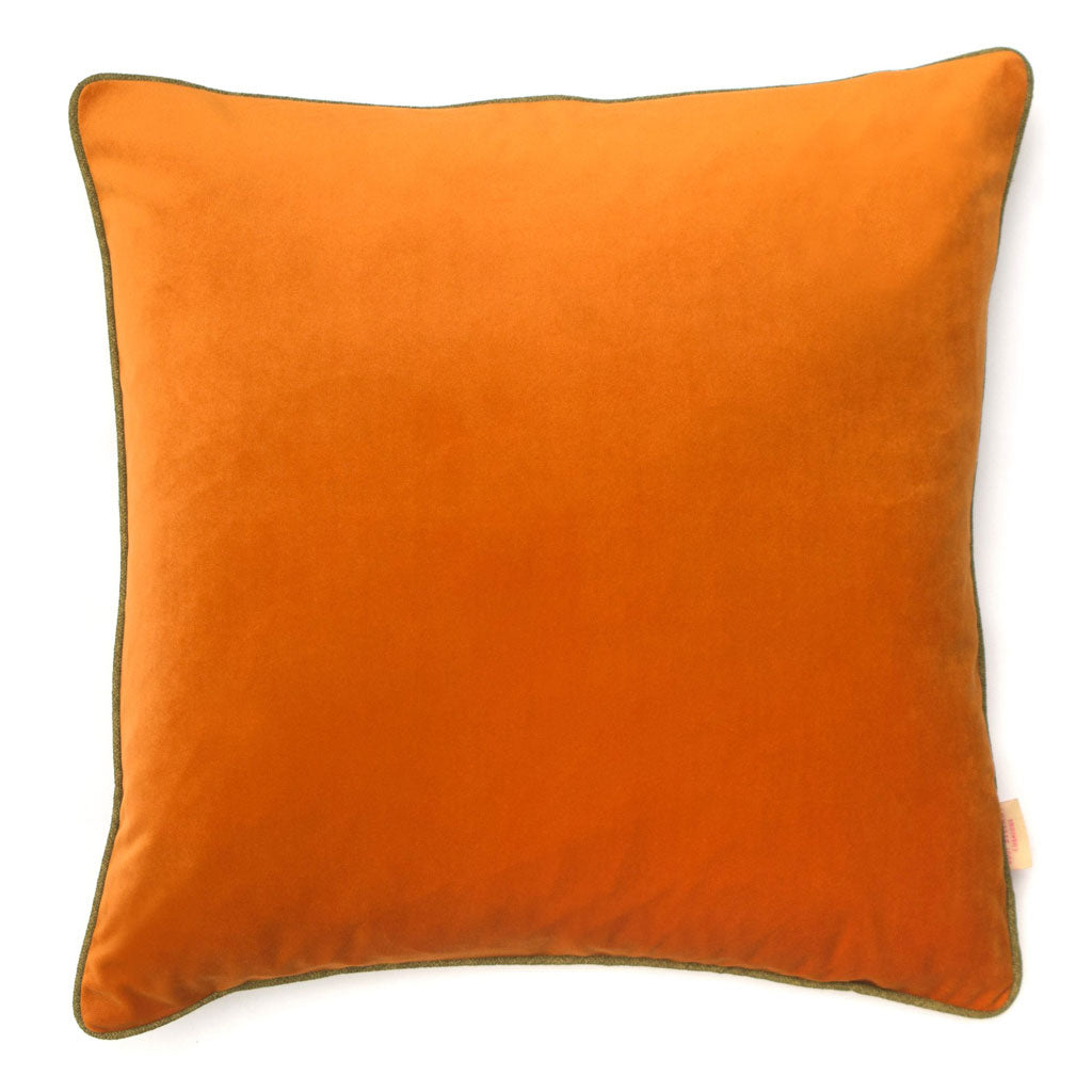 Light Orange Velvet Square Cushion