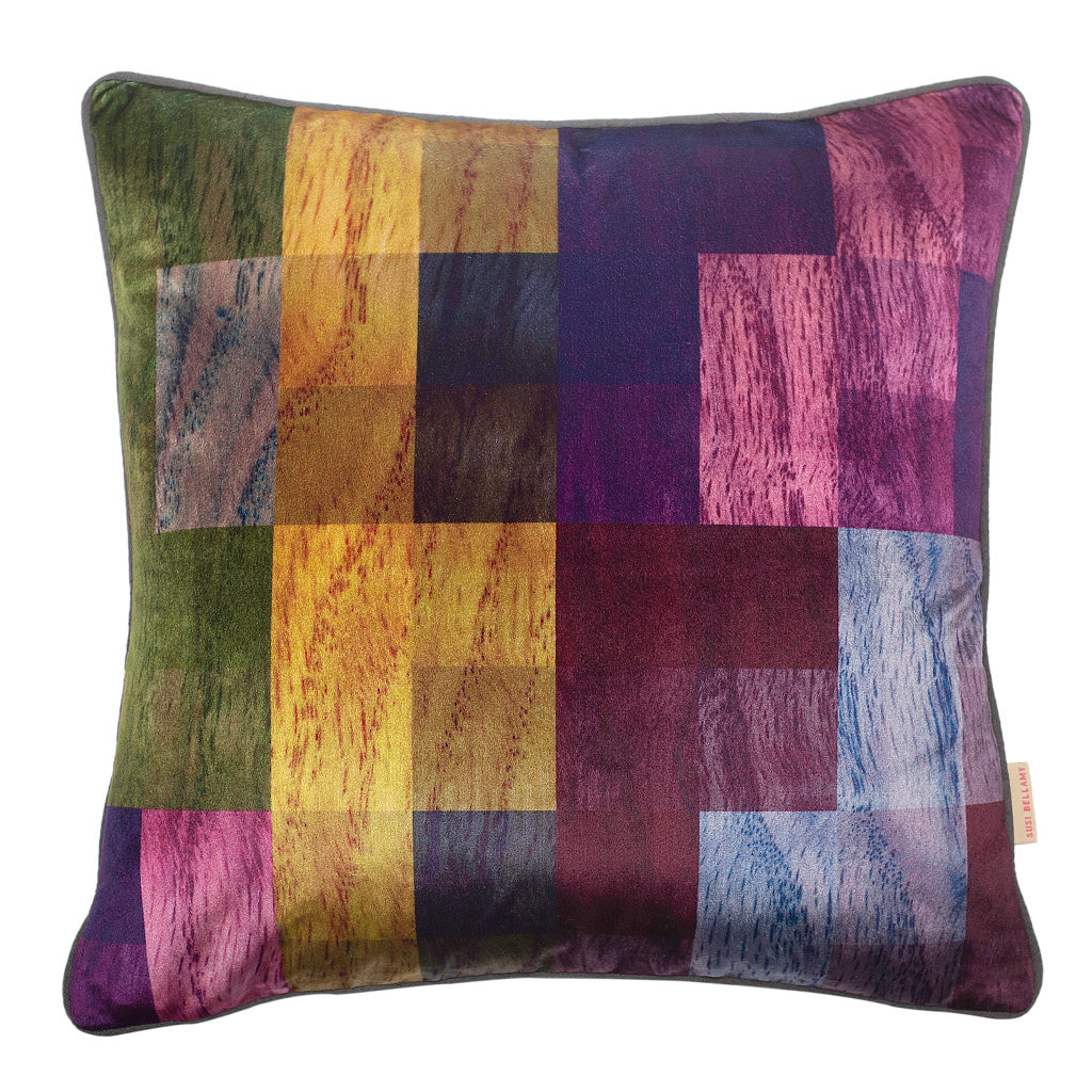 patchwork multicolour cushion