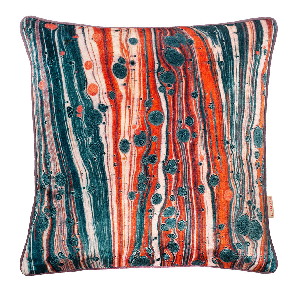 Marigold Zebra Velvet Square Cushion