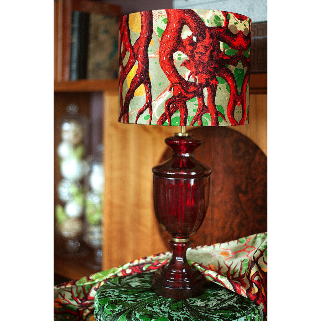 Coral Copse Velvet Lampshade