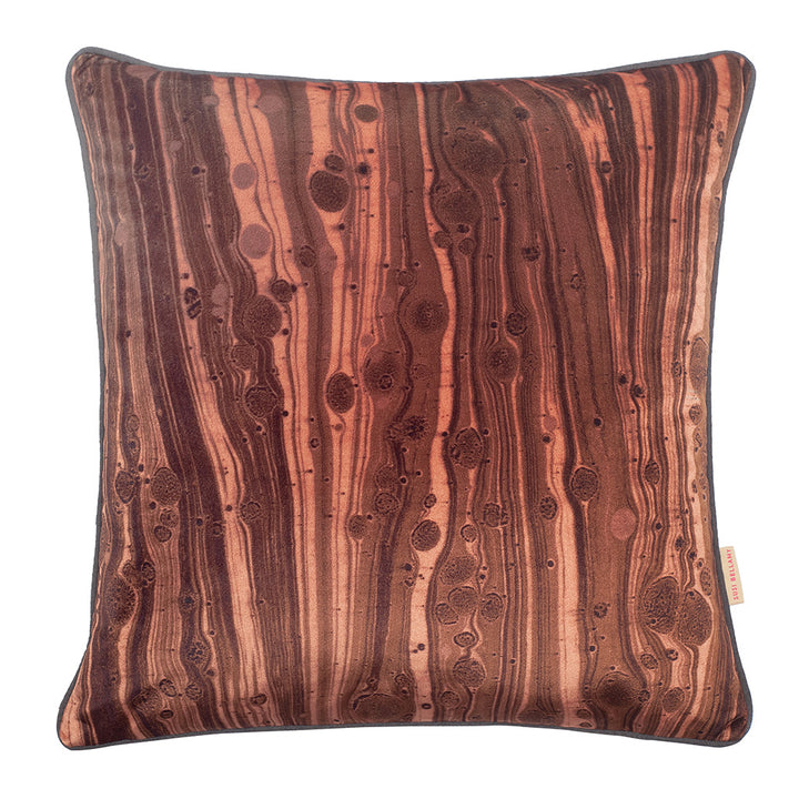 brown velvet cushion