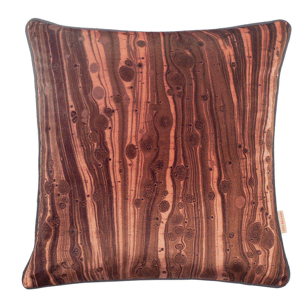 brown velvet cushion