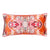 Orange Feathered Kaleidoscope Marbled Velvet Medium Oblong Cushion