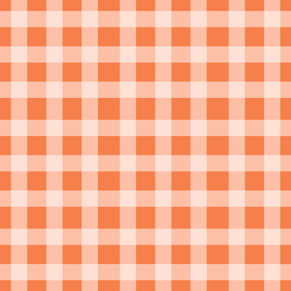 Orange Large Check Cotton Fabric