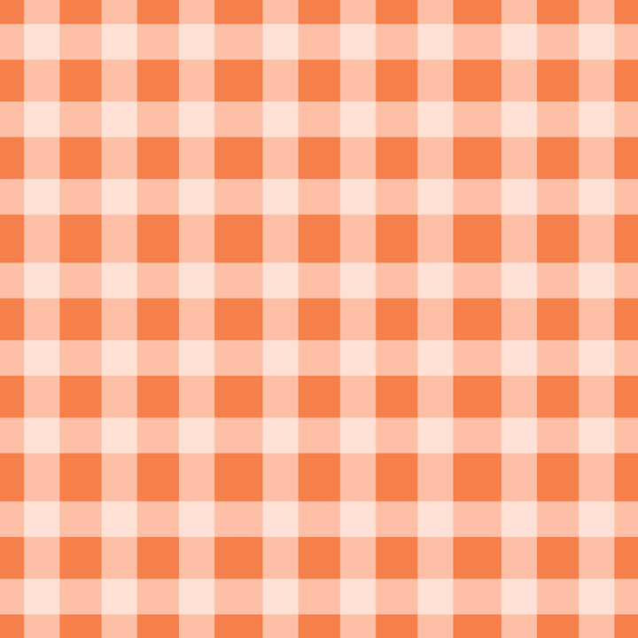 Orange Large Check Cotton Fabric