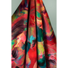 vibrant red, pink and green velvet fabric
