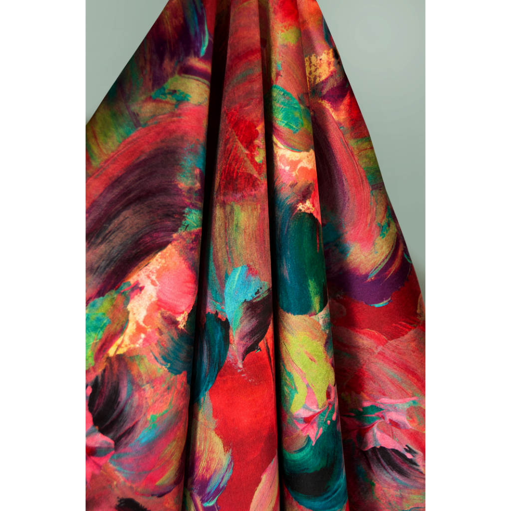 Painterly Abstracts Velvet Fabric
