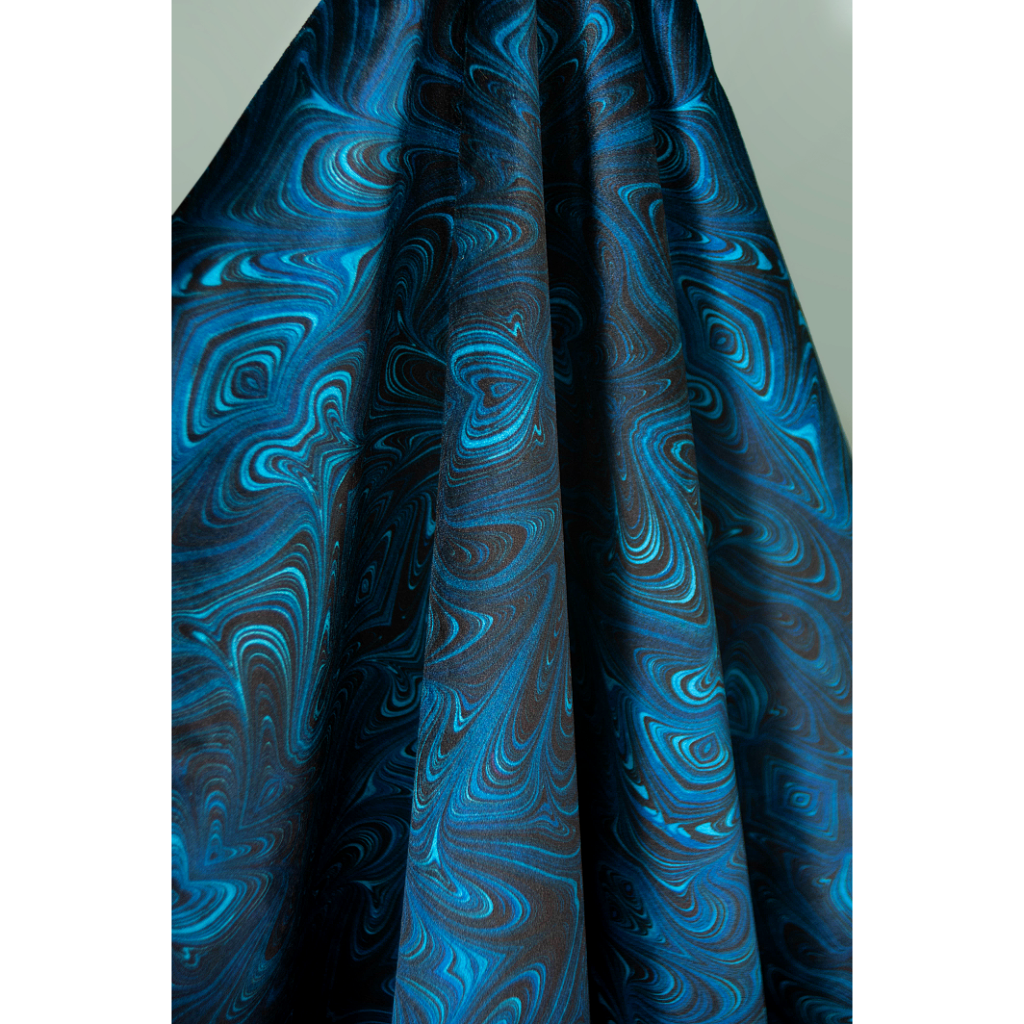 Cobalt Strata Velvet Fabric