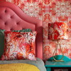 Orange Feathered Velvet Lampshade