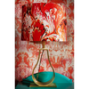 Orange Feathered Velvet Lampshade