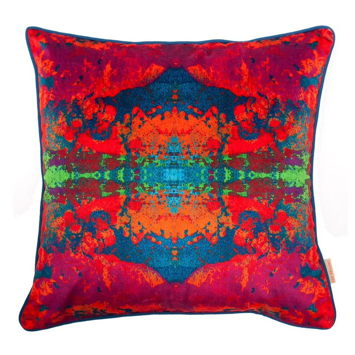 Paesaggio Scarlatto Kaleidoscope Velvet Square Cushion