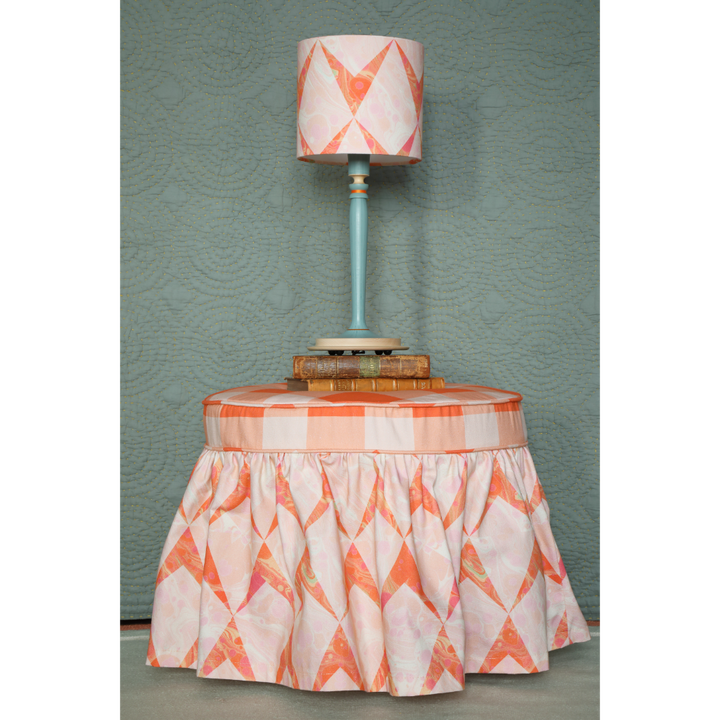 Peach Marbled Chevron Small Cotton Lampshade