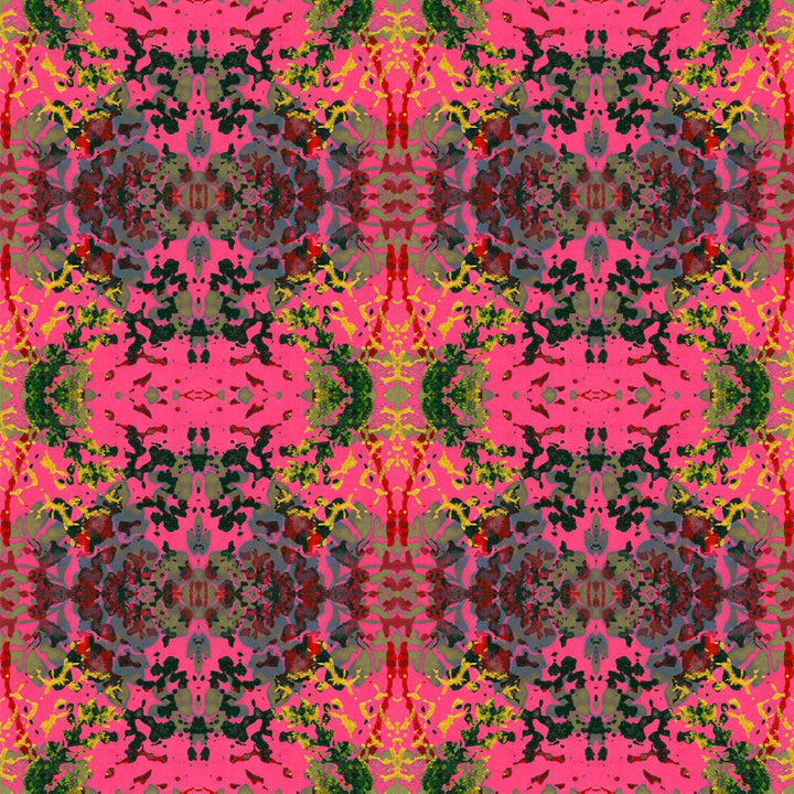 Pink Foliage Velvet Fabric