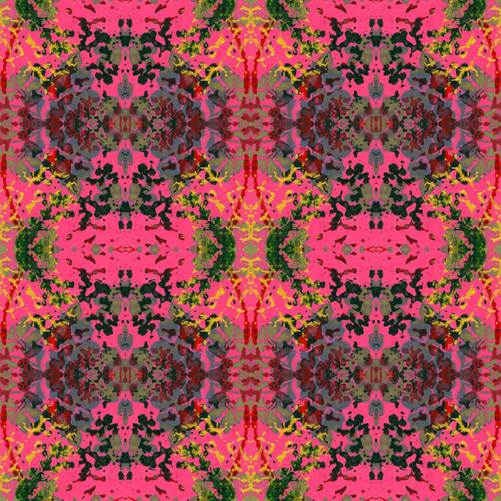 Pink Foliage Velvet Fabric