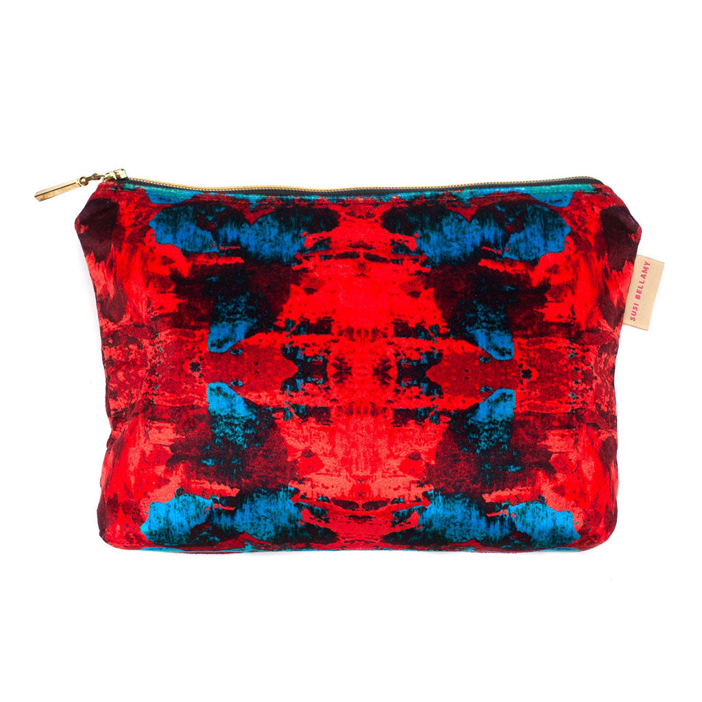 Red Blue Geode Pouch