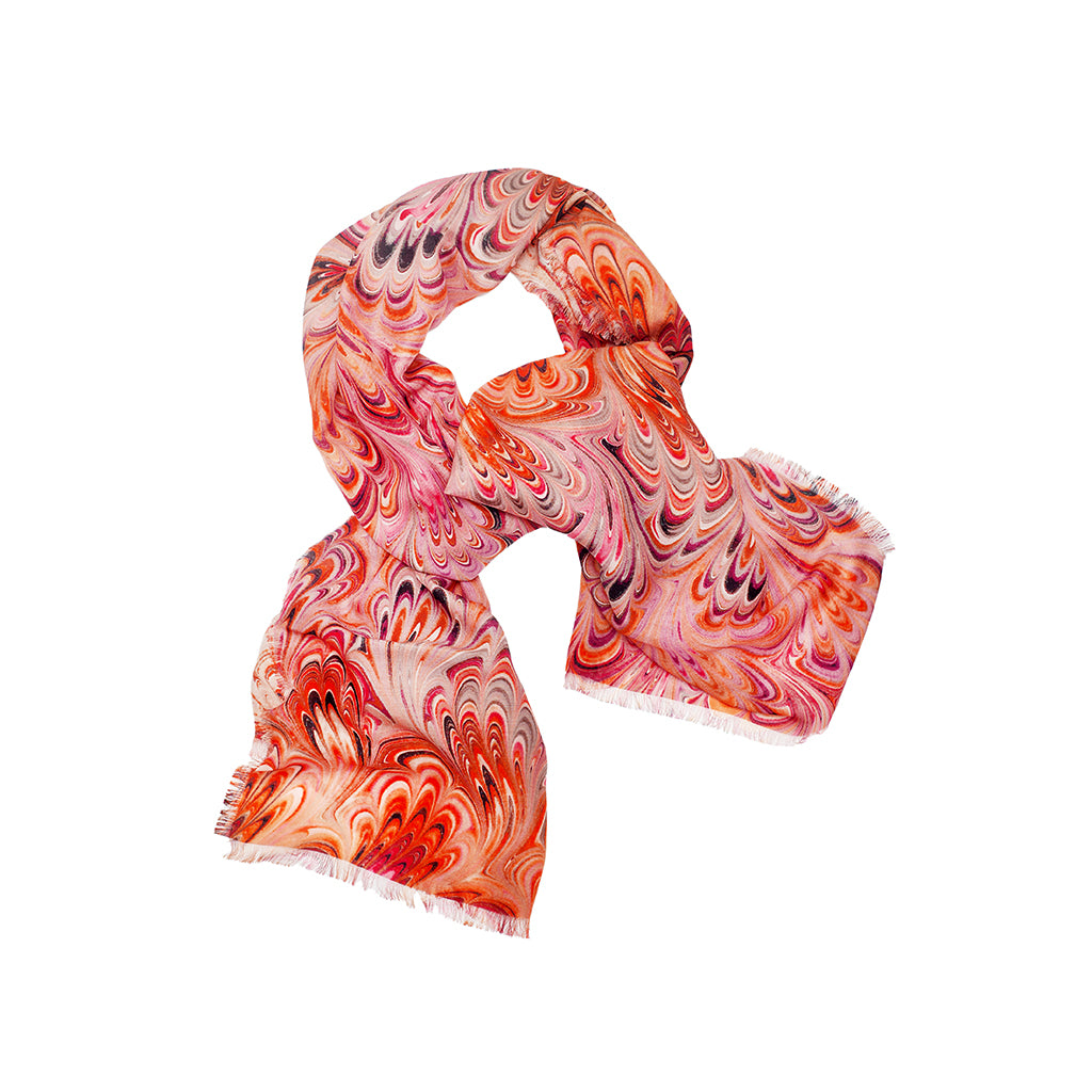 Blush Bouquet Silk Wool Scarf