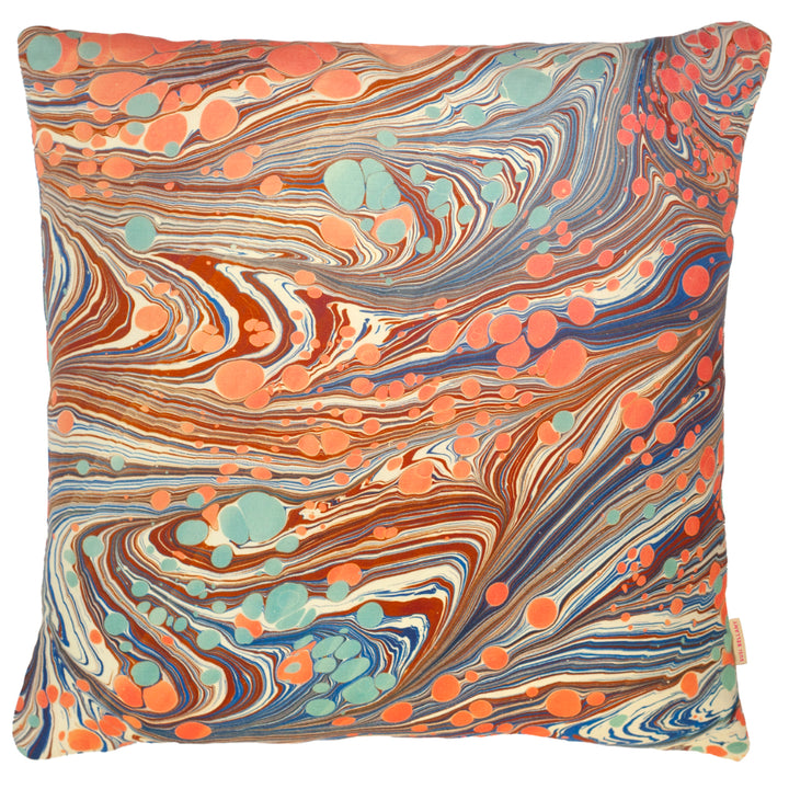 Sea Swirl Double-Sided Linen Large Square Cushion