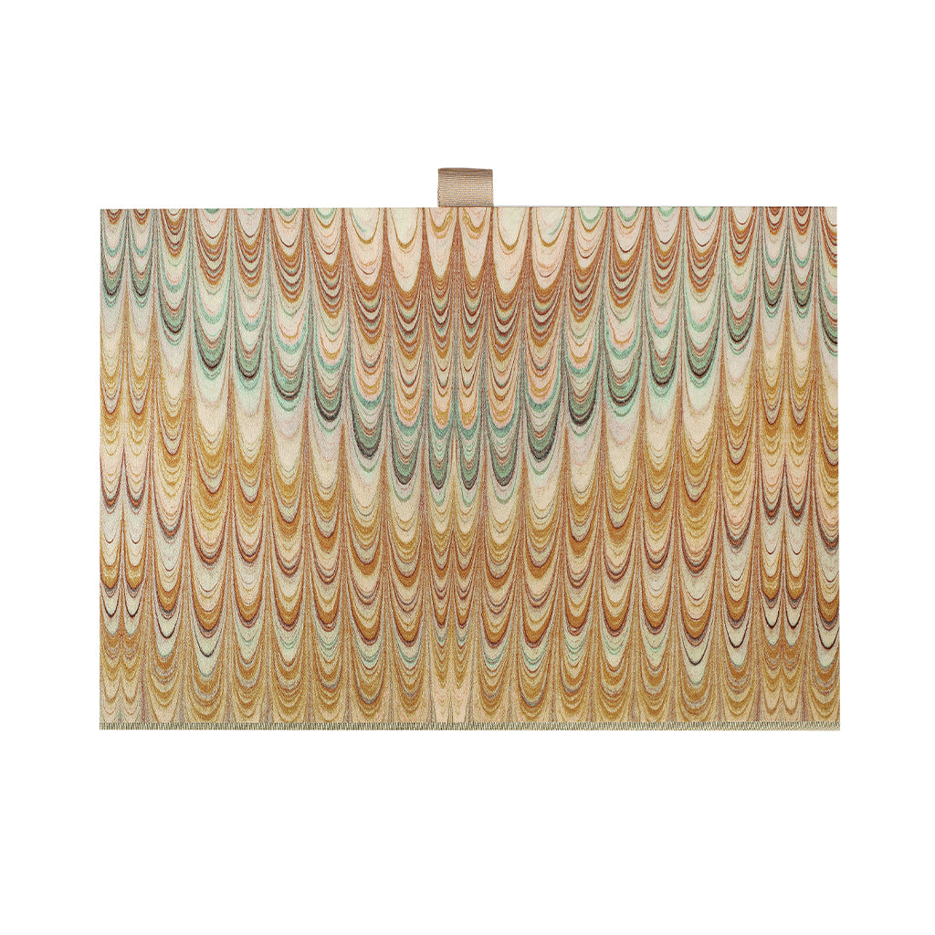 Wheat plumes decorative box file handmade from Wheat Plumes, neutral beige and aqua marbled wallpaper