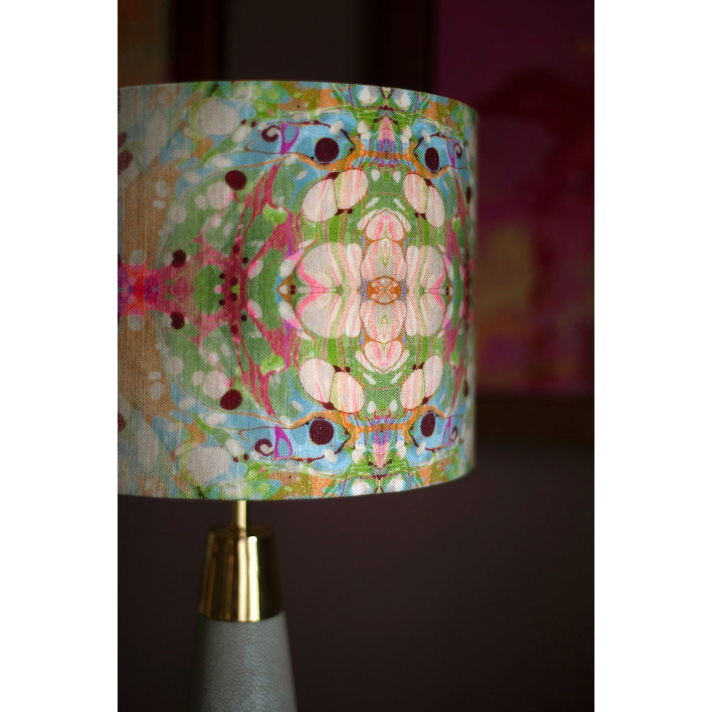 Beige Ripple Kaleidoscope Linen Lampshade