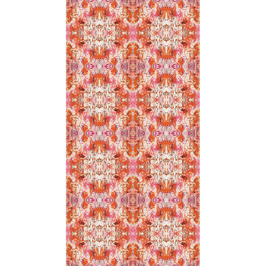 Orange Feathered Velvet Fabric