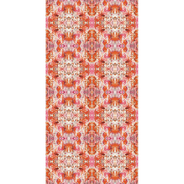 Orange Feathered Velvet Fabric