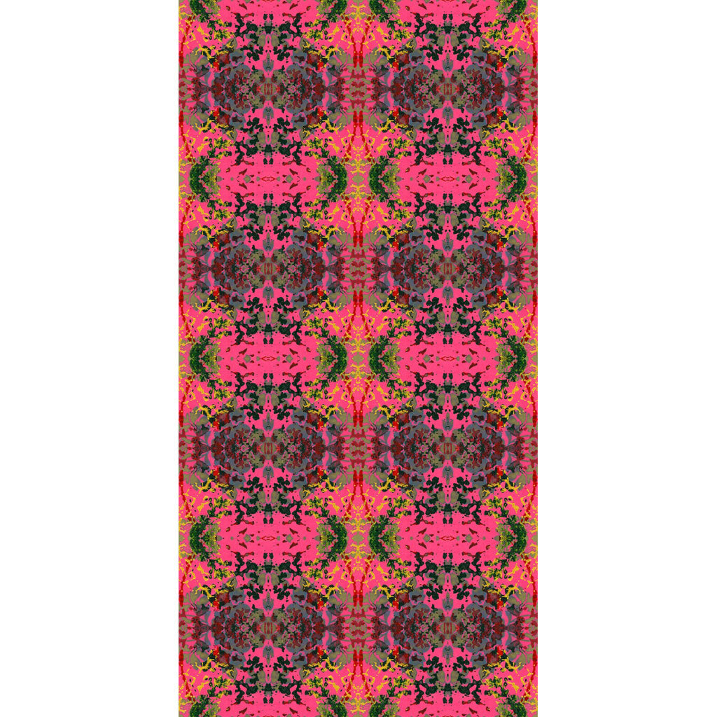 Pink Foliage Velvet Fabric
