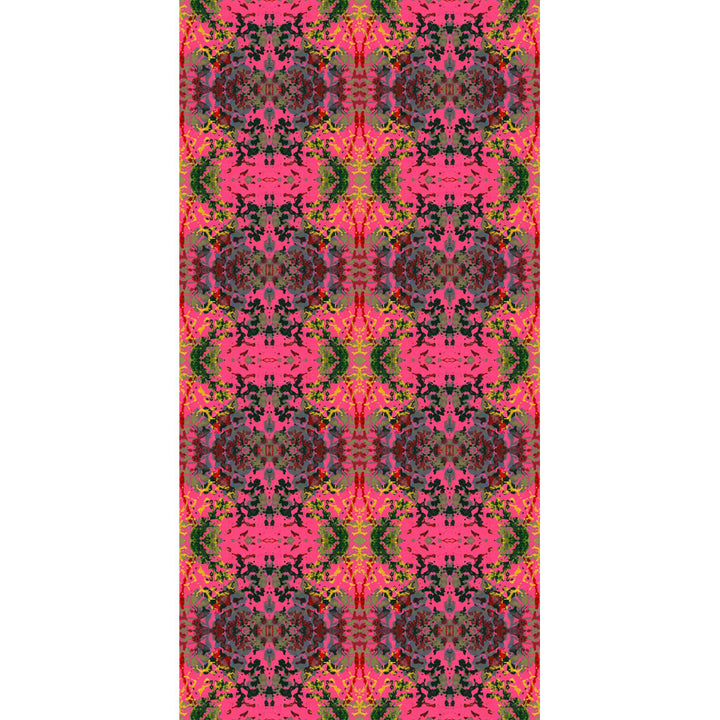 Pink Foliage Velvet Fabric