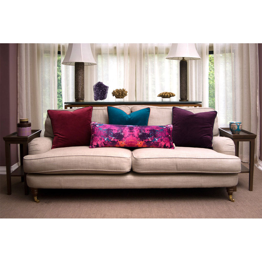 Purple Velvet Square Cushion