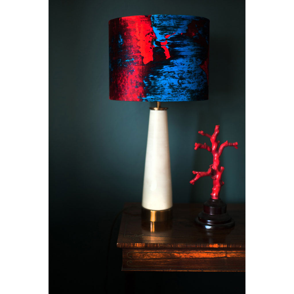 Red Blue Geode Velvet Lampshade (only 1 left)