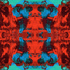 Red / Blue Geode Square Silk Satin Scarf