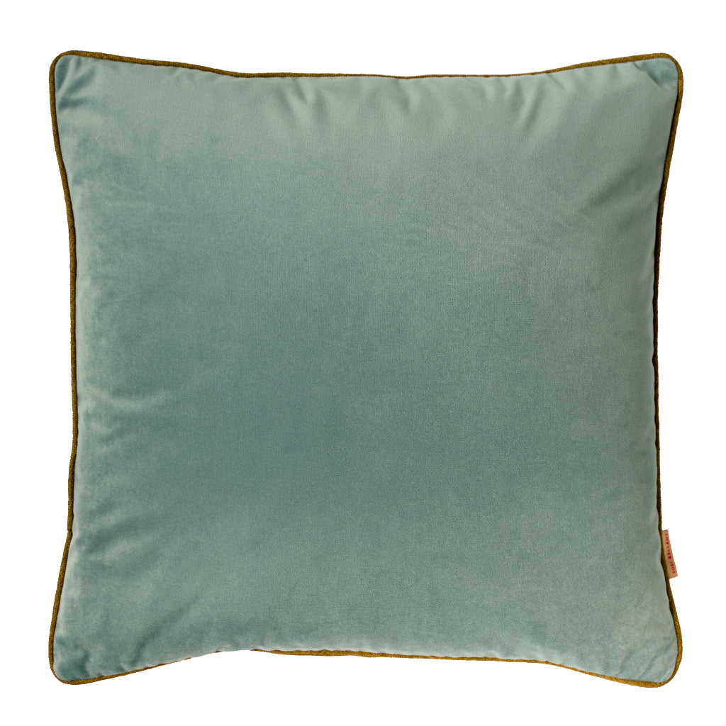Aqua Velvet Square Cushion